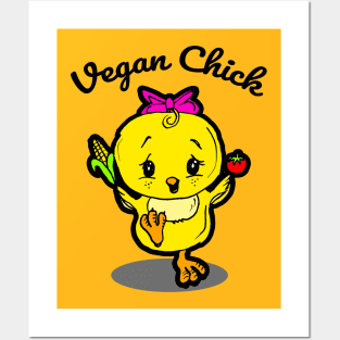 Vegan Chick with Cute Baby Chick Posters and Art